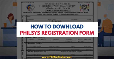 how to download philsys id online|How to Download PhilSys Registration Form 1A Online.